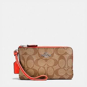 New Coach Wallet Orange & Khaki